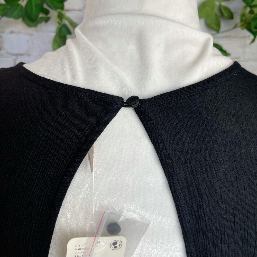 Black Embroidered V-Neck Mini Dress - Picture 10 of 10